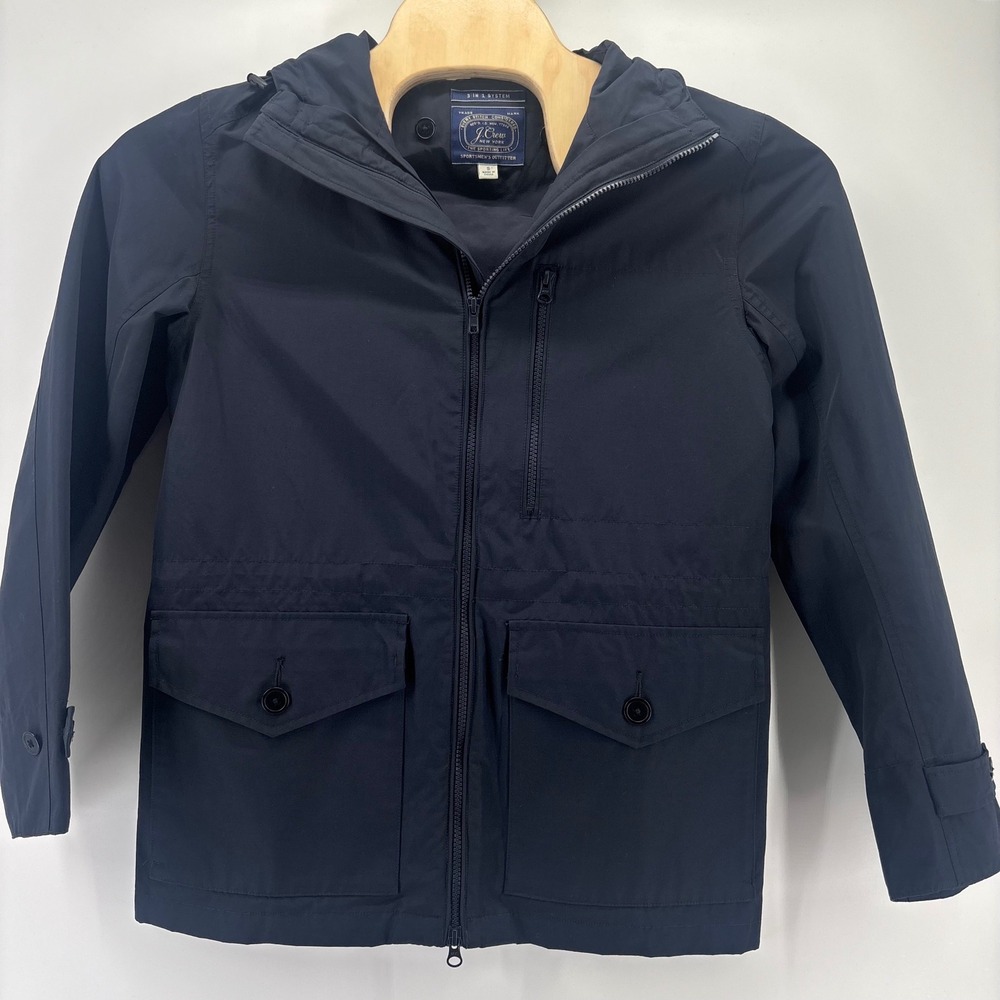 J.Crew 3-in-1 System Jacket Shell Mens Small Navy Blue Hooded Field Parka Jacket